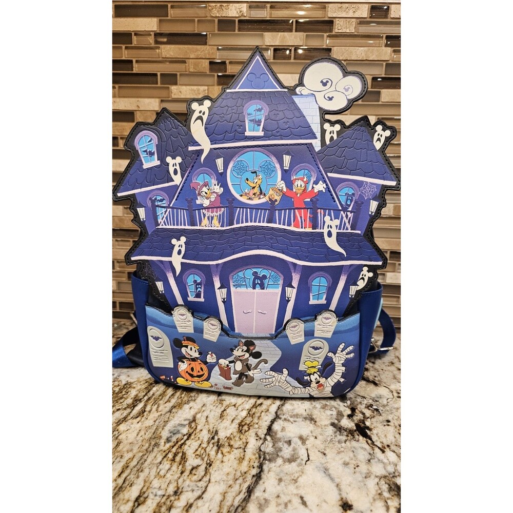 LOUNGEFLY EXCLUSIVE - Mickey and Friends Halloween Glow Haunted House Backpack